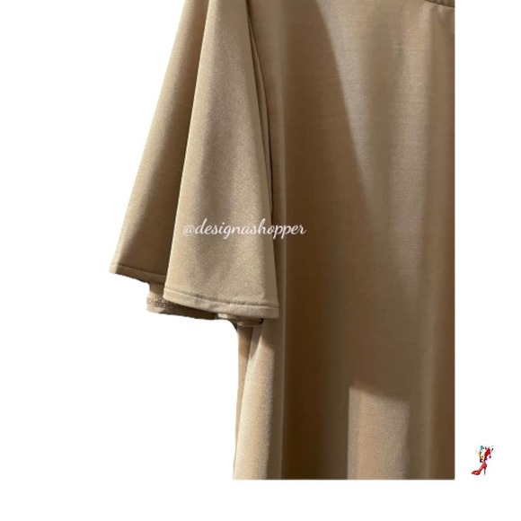 H&M Golden Caramel Top Flutter sleeves Size Large - Picture 3 of 7